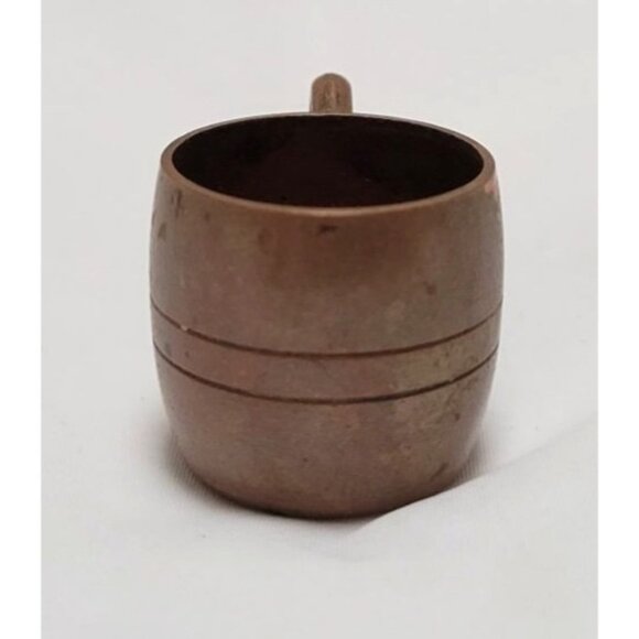 Vintage Miniature Copper Mug Cup With Handle 1" Tall Dollhouse - Picture 5 of 7